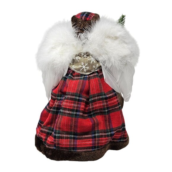 Victorian Country Angel Christmas Tree Red and Green 12" Tree Topper - Picture 4 of 5